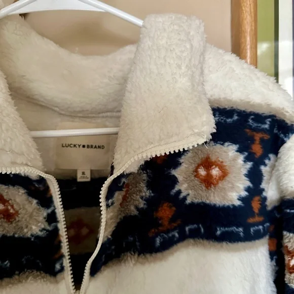 Lucky Brand Geo Print Faux Fur Jacket - Picture 2 of 3